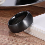 Ceramic Brushed Black Band Ring
