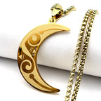Witchcraft Moon Pendant — Black Stainless