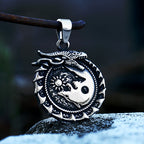 Viking Dragon Stainless Steel Pendant Necklace