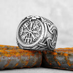 Vintage Stainless Steel Viking Amulet Ring Norse Compass Runes Men and Women Rings Teens Multi Style Jewelry Boyfriend