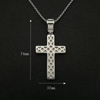 Stainless Steel Cross Pendants Necklaces Gold Color CZ Stone Paved Bling Iced Out Hip Hop Rapper Jewelry with 24" Gold