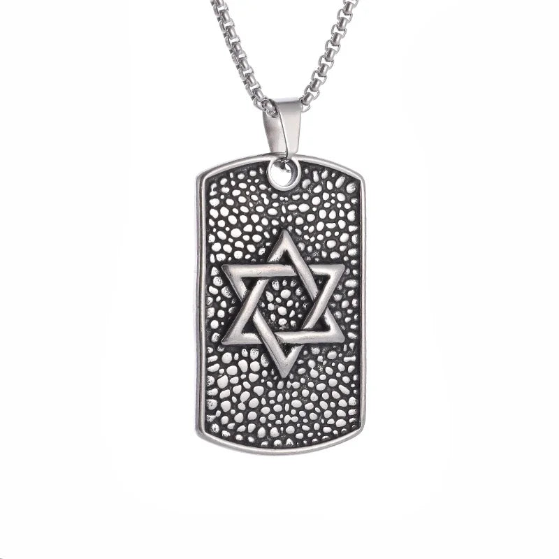 Trendy Mogan David Star Pendant High-Quality Alloy Israel Jewish Star of David Necklace for Men Jewelry