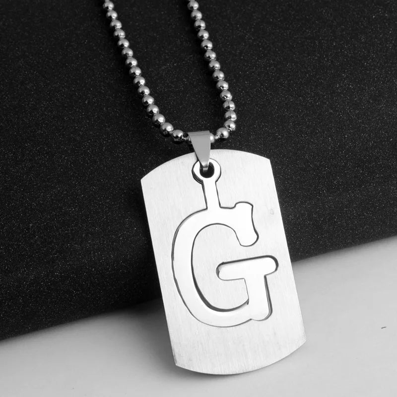 Steel Pendant 316L Initials Letter Name