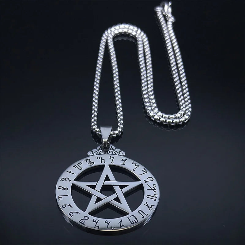 Star Odin Steel Pendant Norse Viking Wicca Pentacle