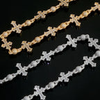 Silver Cross Iced Out Pants Chain 18MM