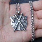 Silver Viking Double Axe Pendant Necklace Box