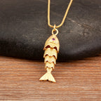 Goldfish Pendant Necklace — Copper