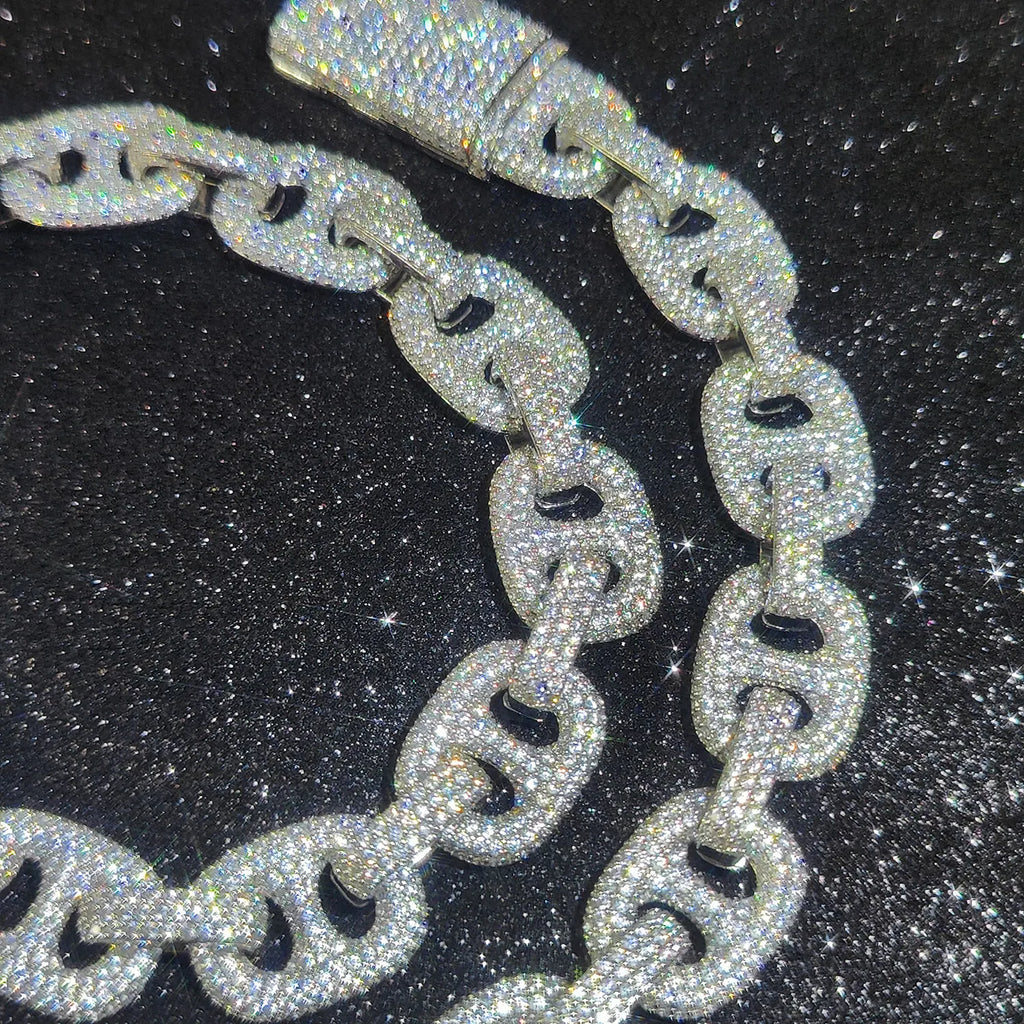 Iced Out Cuban Chain Necklace Stainless Steel 16MM