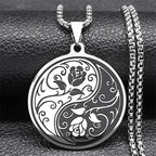 Stainless Steel Yin Yang Tai Chi Gossip Sun Moon Necklaces Chain for Women/Men Silver Color Necklaces Jewelry Chaine Collier