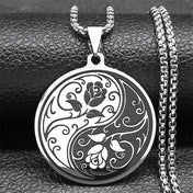 Stainless Steel Yin Yang Tai Chi Gossip Sun Moon Necklaces Chain for Women/Men Silver Color Necklaces Jewelry Chaine Collier