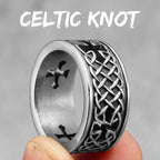 Viking Celtic Knot Cross Stainless Steel Womens Mens Rings Punk Vintage For Boyfriend Biker Jewelry Creativity Gift