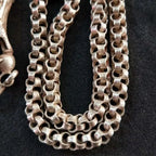 Chinese Dragon Head Pendant Necklace — Vintage Silver-Tone