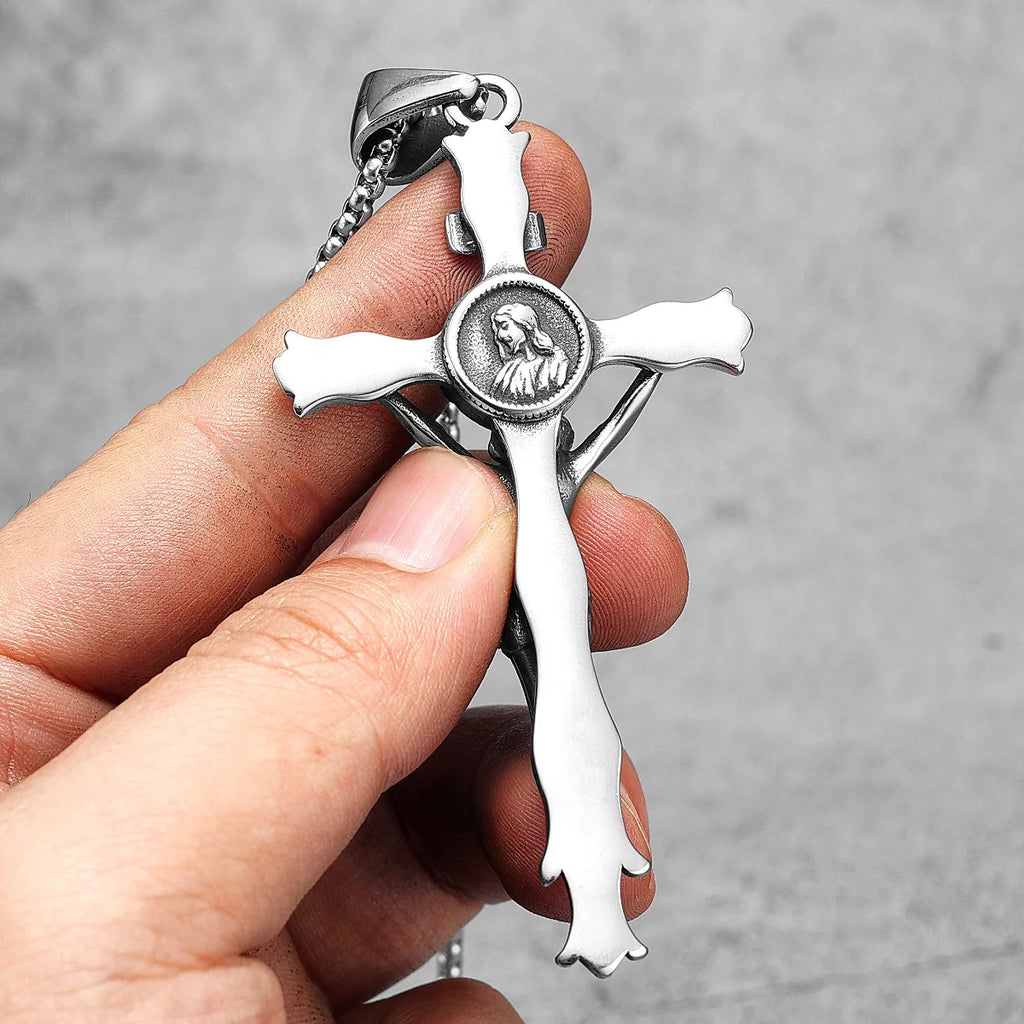 INRI Jesus Cross Pendant Necklace — Stainless Steel