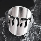 Jewish Tetragrammaton Jehovah Yahweh Hebrew Ring for Women Men Stainless Steel God Name Blessing Rings Amulet Jewelry R31