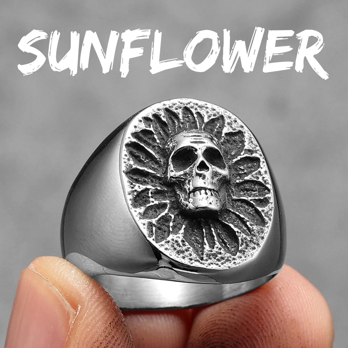 Viking Skull Ring — Stainless Steel