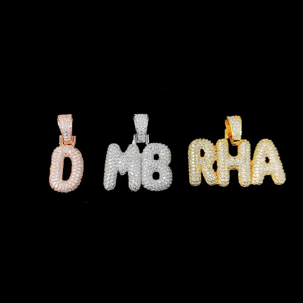 Iced Out Letter Pendant Necklace Name
