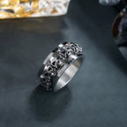 Gothic Western Skull Ring Vintage Rotatable — Stainless Steel