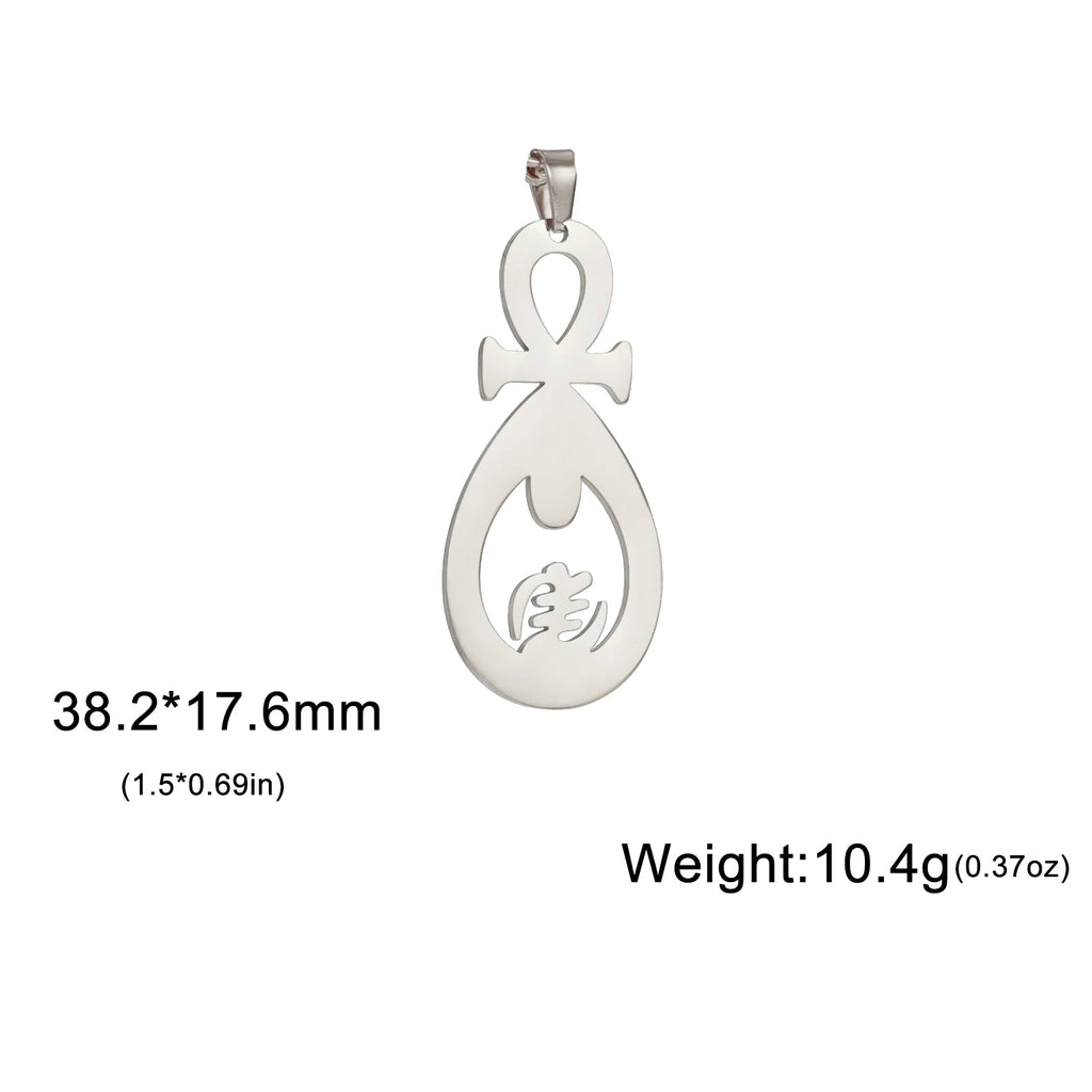 LIKGREAT Egyptian Ankh Cross Egypt Eye Pendant for Necklace Earrings Stainless Steel Eye of Horus Charms for Jewelry