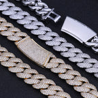 Gold Cuban Chain Necklace Iced Out 18MM 18K