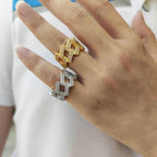 Iced Out Cuban Ring Stainless Steel 14MM