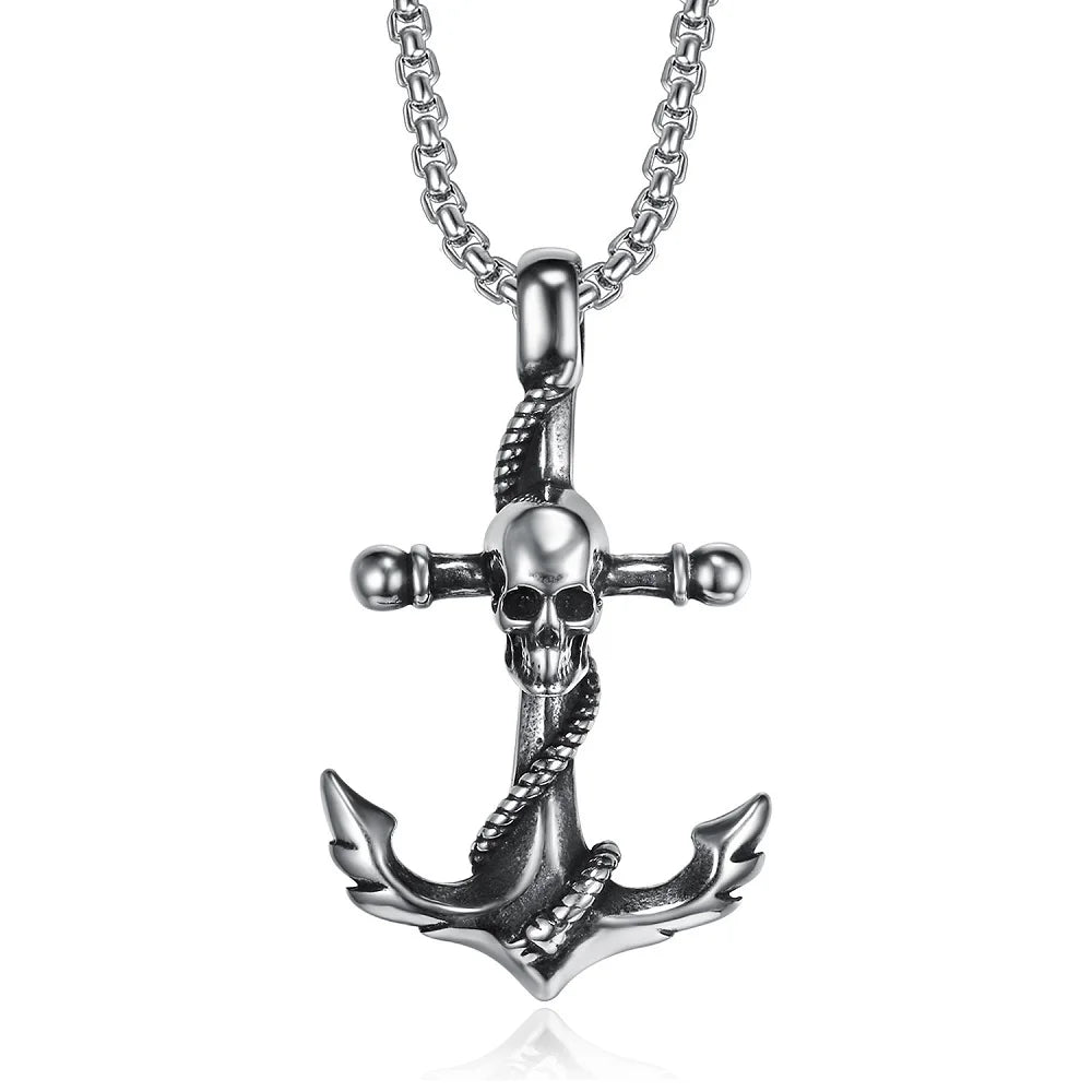 Gothic Skull Pendant Necklace — Stainless Steel