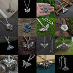 Gothic Death Moth Pendant Necklace