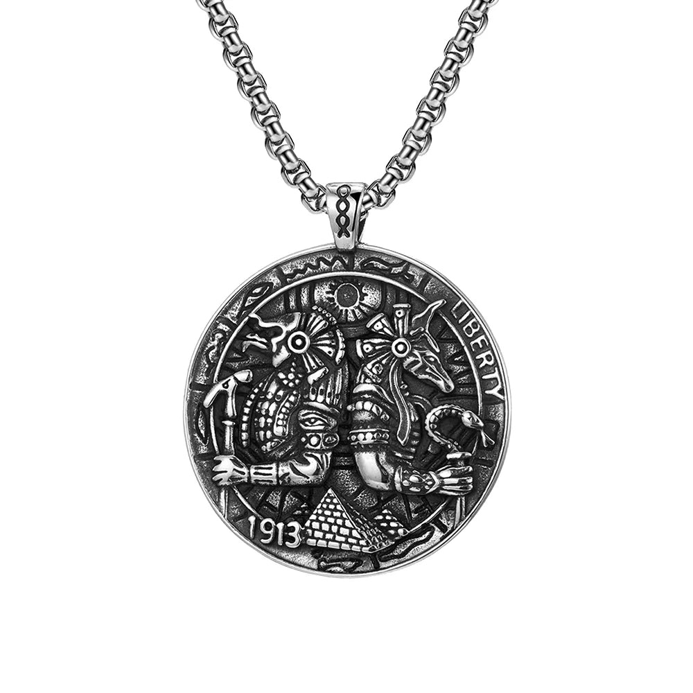 Anubis Steel Pendant Ancient Egyptian Pharaoh