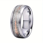 Fashion Men's Stainless Steel Rings 8mm Classical Black Blue Groove Beveled Edge Wedding Engagement Anniversary Jewelry