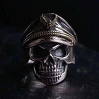 Retro Officer Skull Rings for Men Women Punk Hip Hop Rock Skeleton Trendy Ring Fashion Jewelry Gifts Adjustable