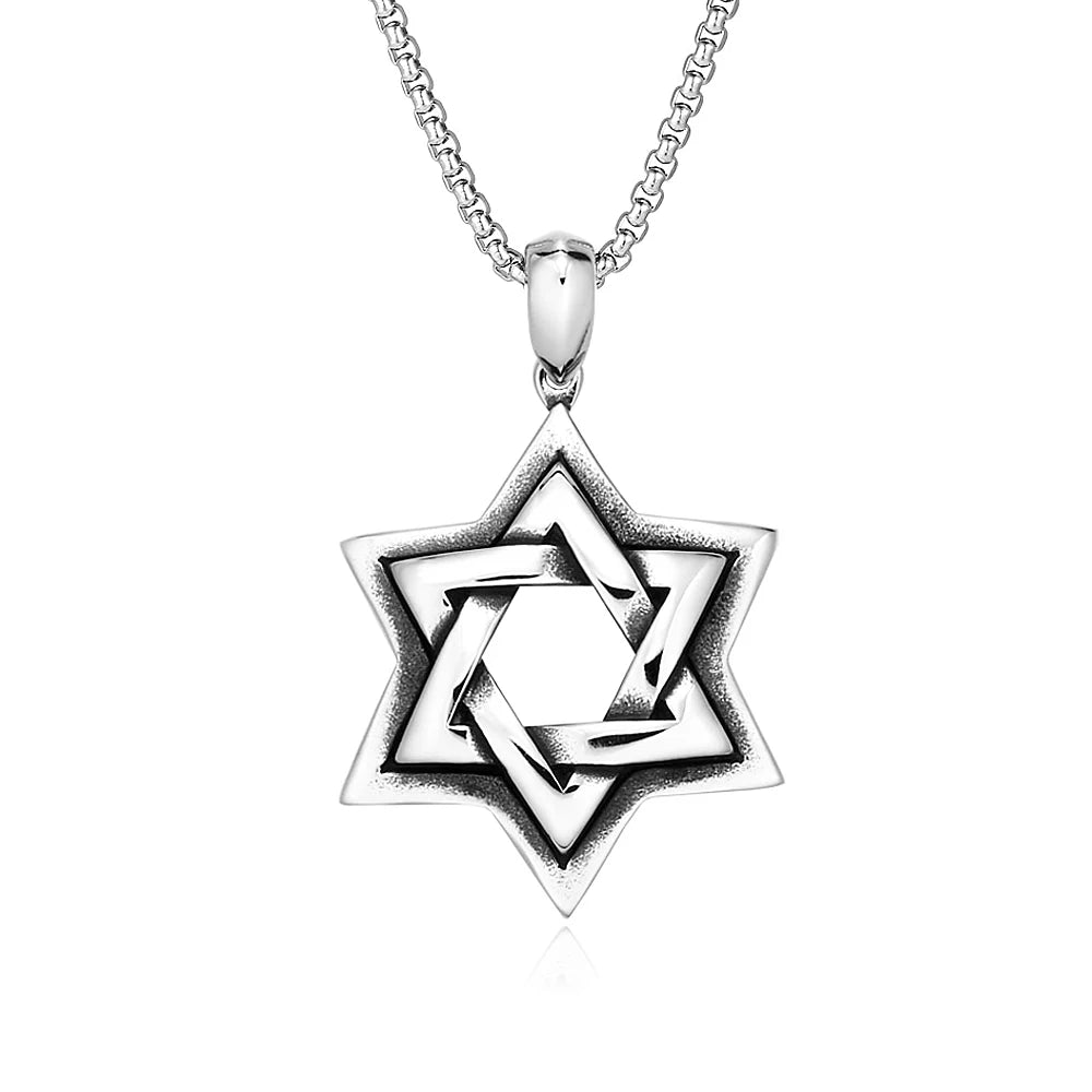 Star Steel Pendant Punk Vintage David Biker Six