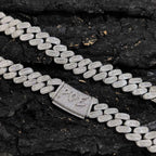 Iced Out Cuban Chain Necklace Stainless Steel 18MM