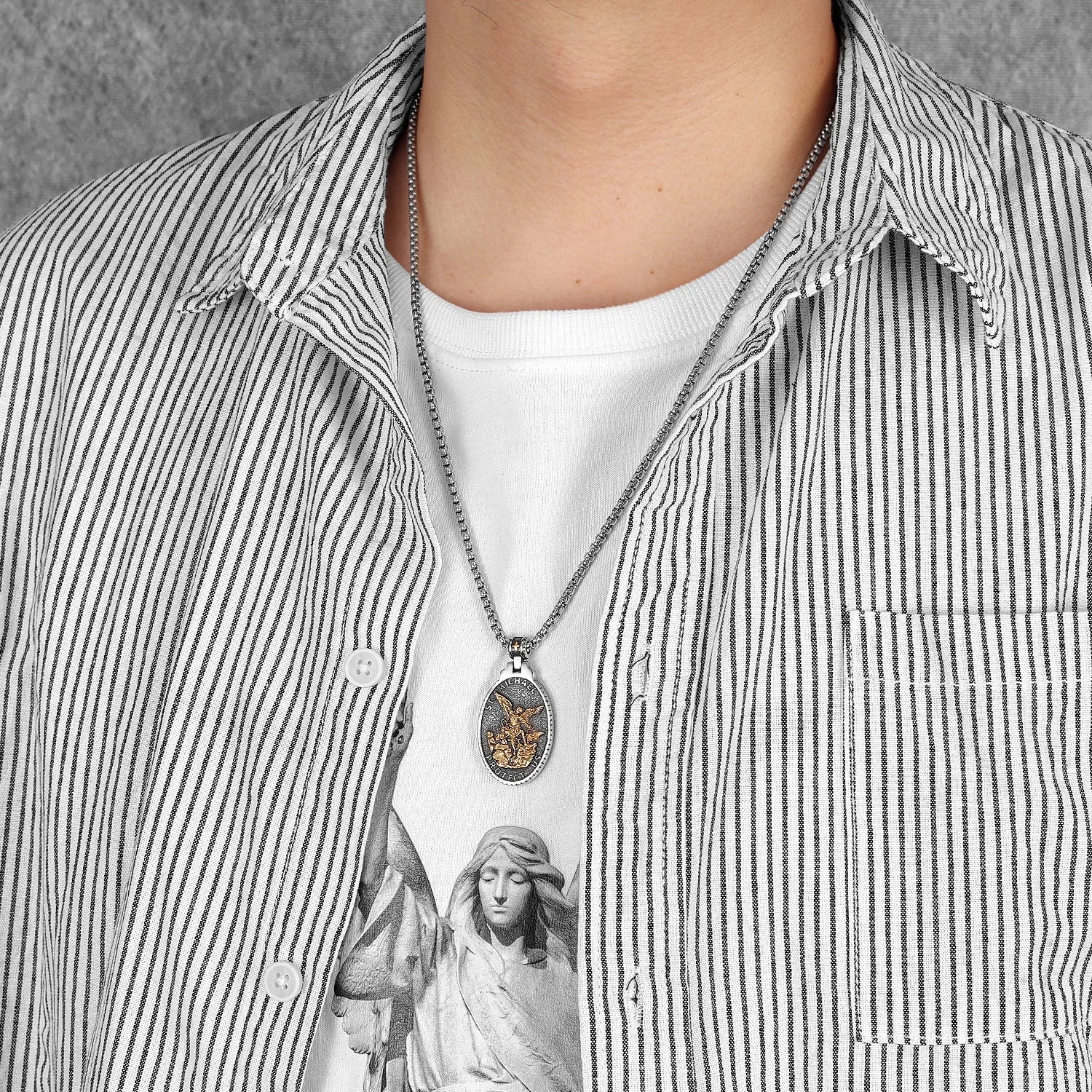 Archangel Michael Pendant — Stainless Steel