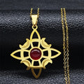 Viking Steel Pendant Celtic Knot Crescent Moon