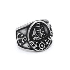 Viking Odin Compass Ring — Stainless Steel