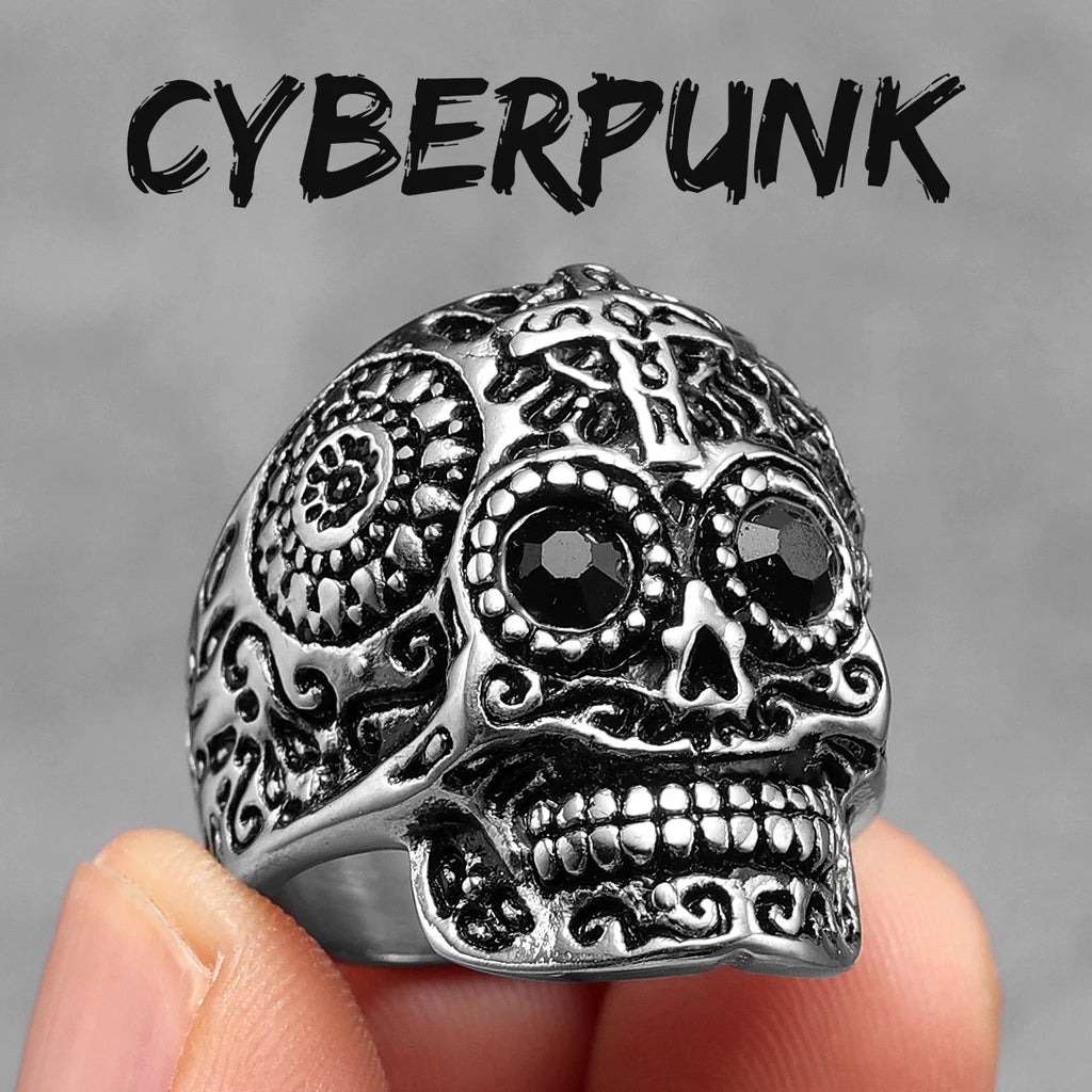 Cyberpunk Skull Ring — Stainless Steel