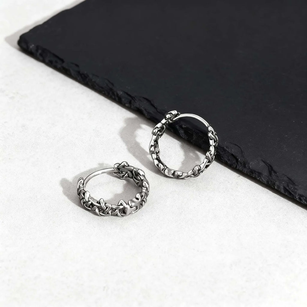 Star Pentagram Huggie Hoop Earrings — Stainless Steel