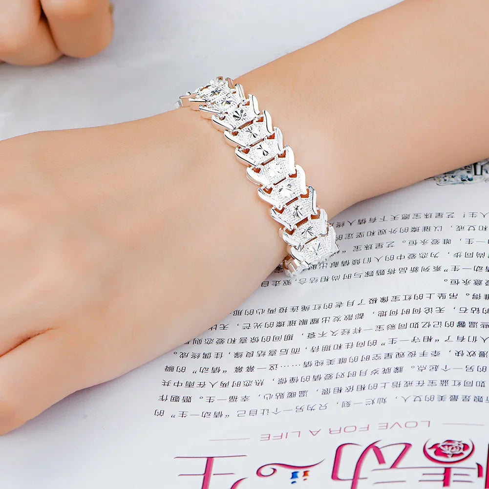Factory direct fashion 925 Sterling Silver Bracelet for men woman elegant 12MM chain fine Luxury jewelry Wedding party gifts