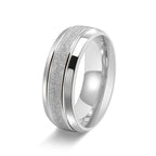 Brushed Matte Wedding Band Ring — Engravable, Stainless Steel