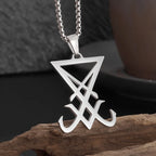 Stainless Steel Gothic Mysterious Ghost Death Band Symbol Pendant Necklace Personalized Punk Jewelry for Men and Women