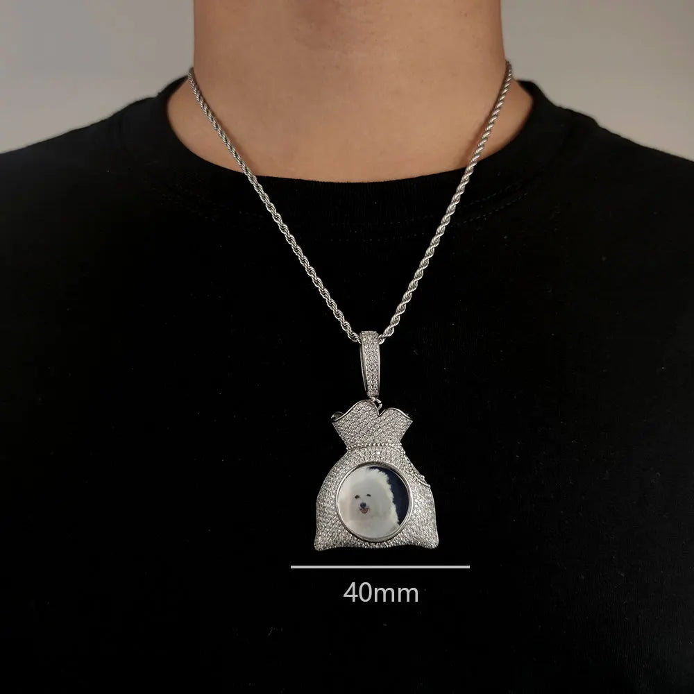 Iced Out Photo Pendant Necklace