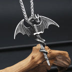 Sword Shape Pendant Necklace — Stainless Steel