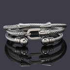3-Piece Arrow Cuff Bracelet Set — Stainless Steel