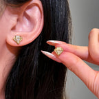 Diamond Shaped Moissanite Stud Earring Fashion Unisex Simple Versatile Diamond Ear Studs 925 Sterling Silver with Certificate