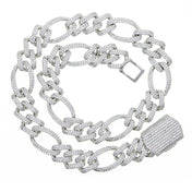 Iced Out Miami Cuban Chain Necklace — Two-Tone CZ Stainless Steel