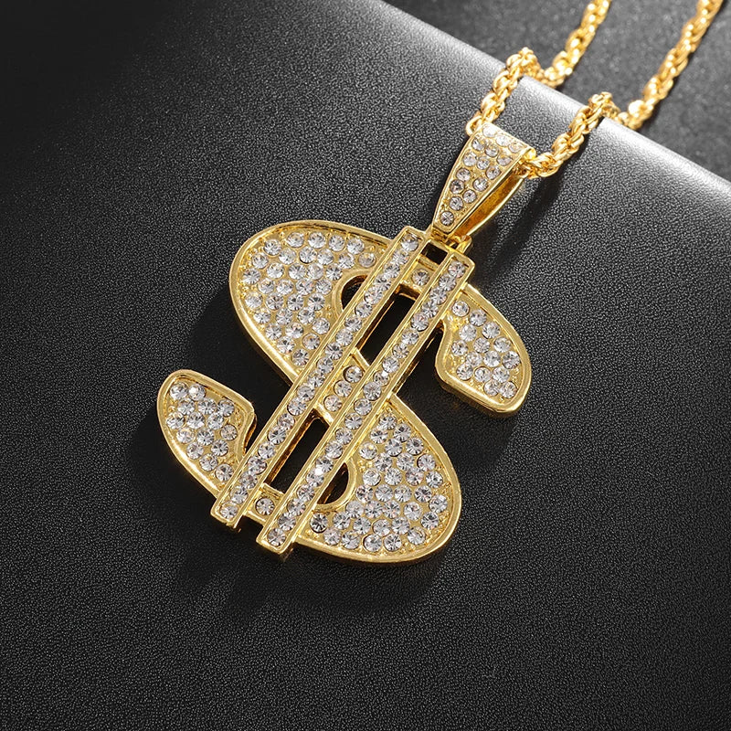 Hip Hop Rock Rapper Blessing Alphabet Pendant Necklace for Personality Men Fashion Street Trend Jewelry Accessories Gift