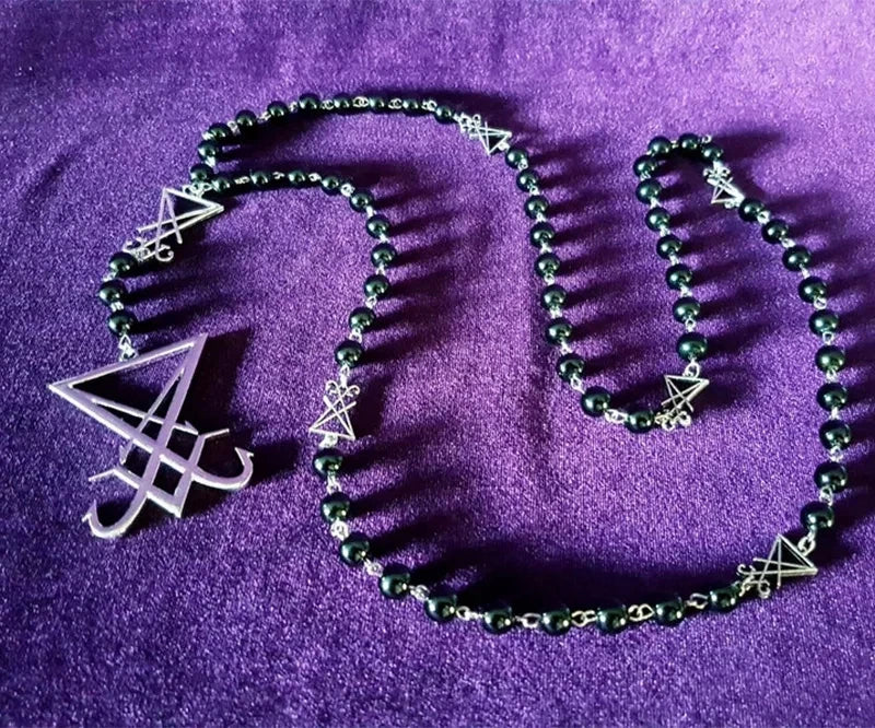 New Sigil Lucifer Rosary Luciferian Necklace occult goth gothic Necklaces left hand path rosary satanic