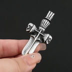 Skull Sword Steel Pendant Punk 316L Rider