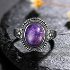 Sterling Silver 925 Vintage Rings Oval 8X10mm Rings Black Onyx Natural Fine Jewelry For Men Women Rhodochrosite Rings