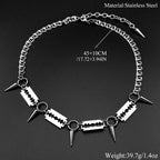 Punk Razor Spike Stainless Steel Pendant Necklace