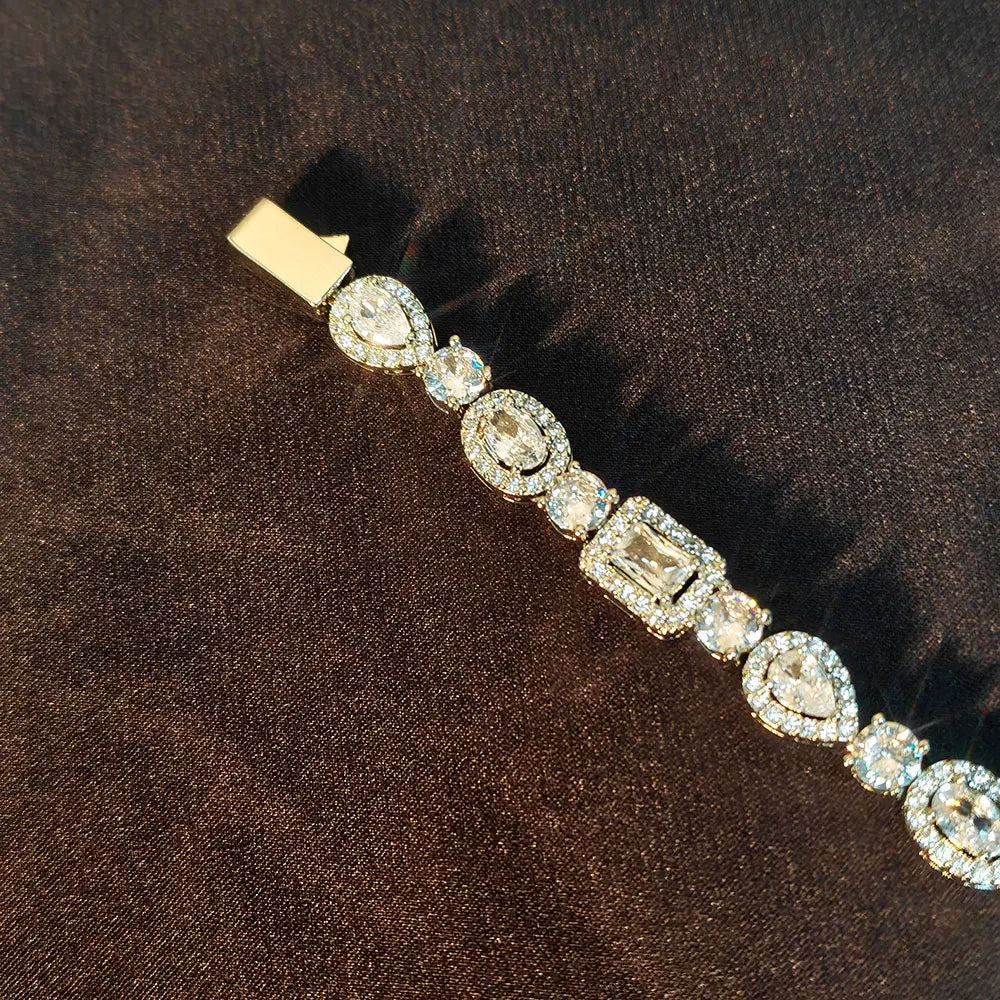 Gold Tennis Chain 8MM Mixed Diamond Iced Out
